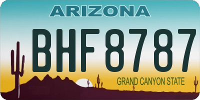 AZ license plate BHF8787
