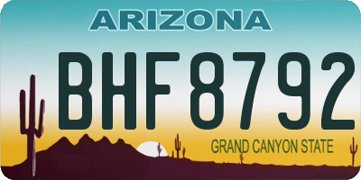 AZ license plate BHF8792