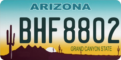 AZ license plate BHF8802