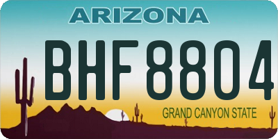 AZ license plate BHF8804