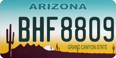 AZ license plate BHF8809
