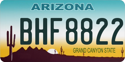 AZ license plate BHF8822