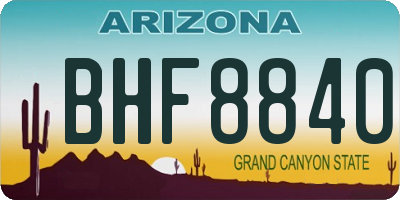AZ license plate BHF8840