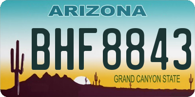 AZ license plate BHF8843