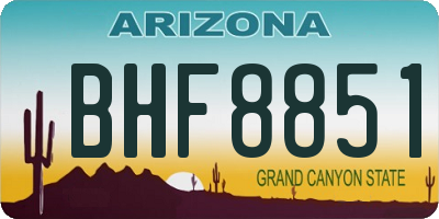 AZ license plate BHF8851