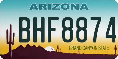 AZ license plate BHF8874