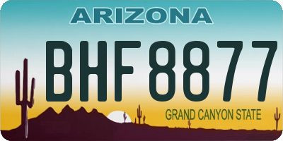AZ license plate BHF8877