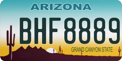 AZ license plate BHF8889