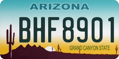 AZ license plate BHF8901