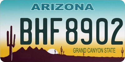 AZ license plate BHF8902
