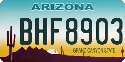 AZ license plate BHF8903