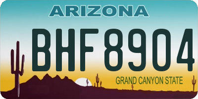 AZ license plate BHF8904