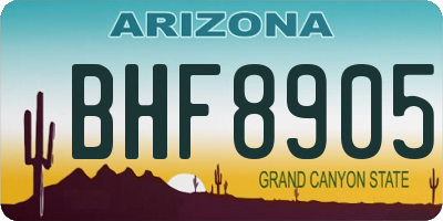 AZ license plate BHF8905