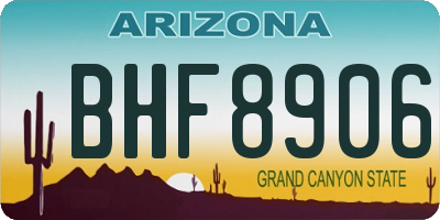 AZ license plate BHF8906