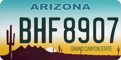 AZ license plate BHF8907