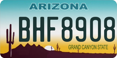 AZ license plate BHF8908