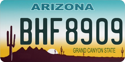 AZ license plate BHF8909