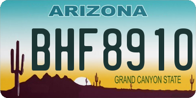 AZ license plate BHF8910