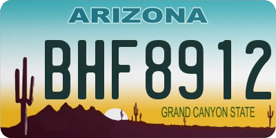 AZ license plate BHF8912