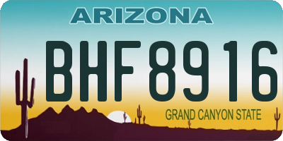 AZ license plate BHF8916