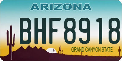 AZ license plate BHF8918