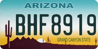 AZ license plate BHF8919