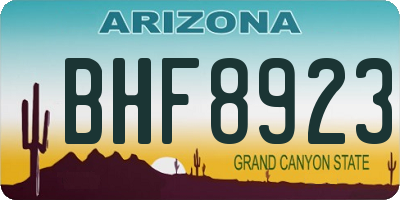 AZ license plate BHF8923