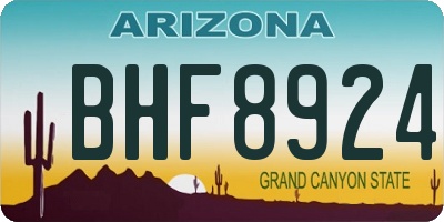 AZ license plate BHF8924