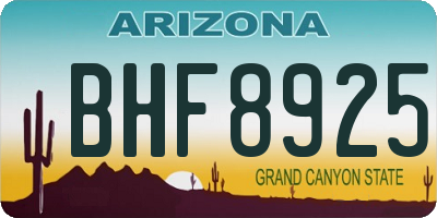 AZ license plate BHF8925