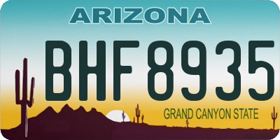 AZ license plate BHF8935