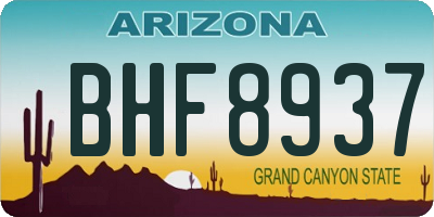 AZ license plate BHF8937