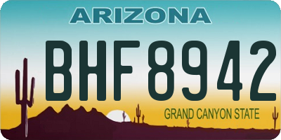 AZ license plate BHF8942