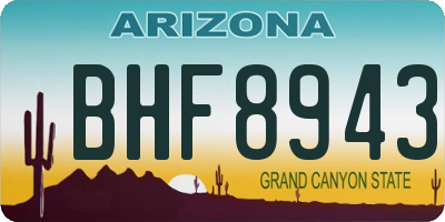 AZ license plate BHF8943