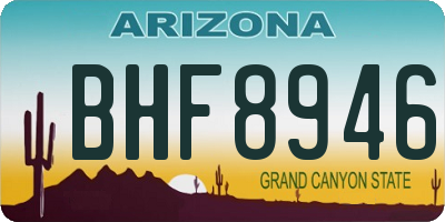 AZ license plate BHF8946