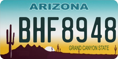 AZ license plate BHF8948