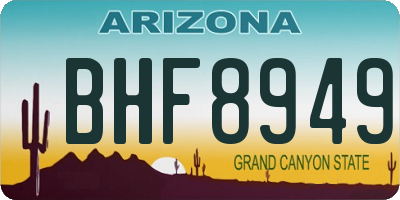 AZ license plate BHF8949
