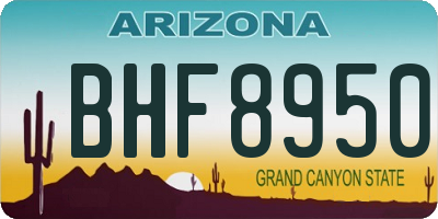 AZ license plate BHF8950