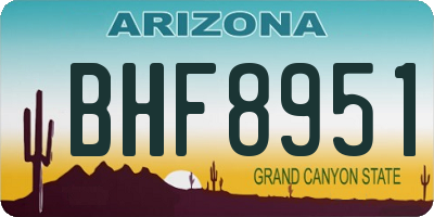 AZ license plate BHF8951