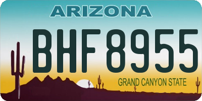AZ license plate BHF8955