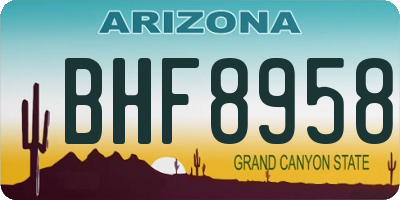 AZ license plate BHF8958