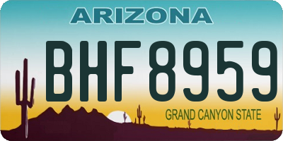AZ license plate BHF8959