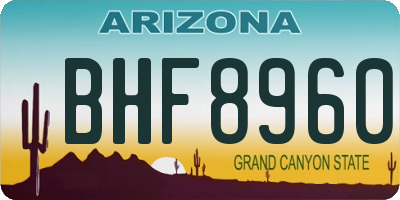 AZ license plate BHF8960