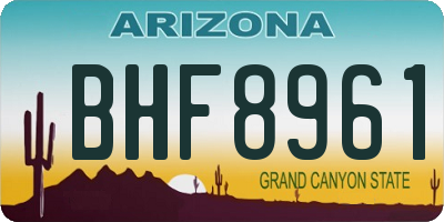 AZ license plate BHF8961