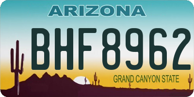AZ license plate BHF8962