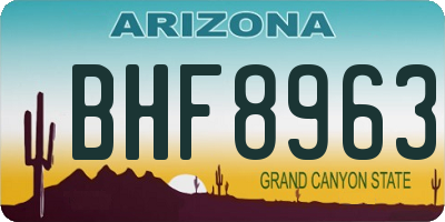 AZ license plate BHF8963