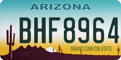 AZ license plate BHF8964