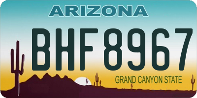 AZ license plate BHF8967