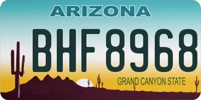 AZ license plate BHF8968