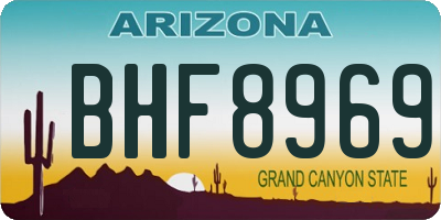 AZ license plate BHF8969