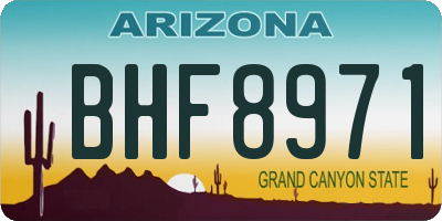 AZ license plate BHF8971